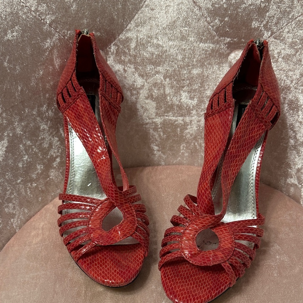 Elegant Red Strappy Women's Heels